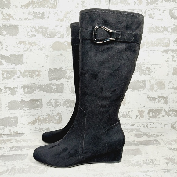 NEW Impo Gelsey Stretch Wedge Knee High Winter Evening Boots D778